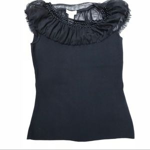 Black top with beading details